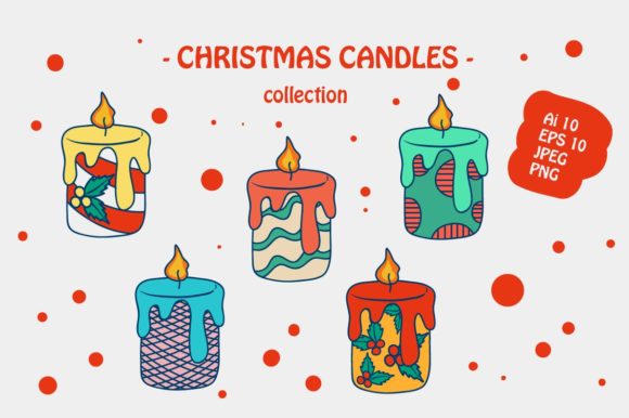 Christmas Candle Icon Illustrations