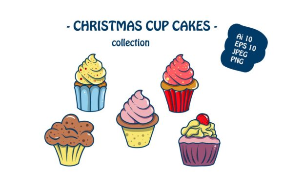 Christmas Cupcakes Icon: A Festive Graphic Design Asset