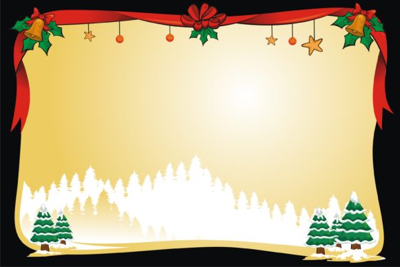 Christmas Decoration with Snow and Tree Illustrations