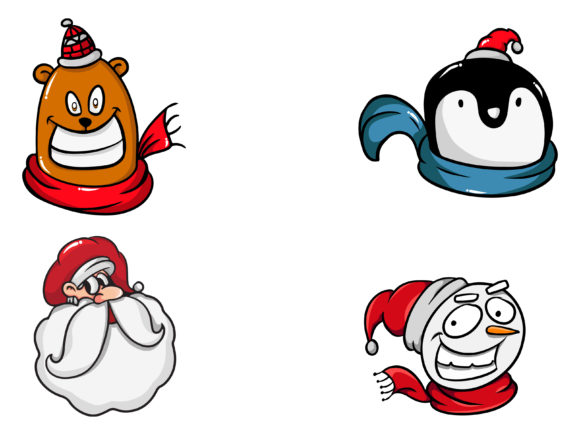 Christmas Four Bundle Penguin Illustrations