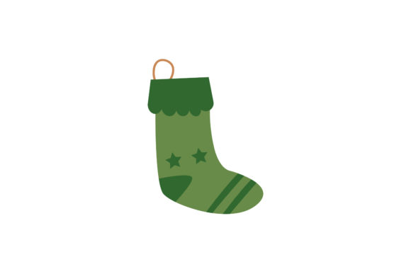 Christmas Green Socks Cute Illustrations for Handmade Creations
