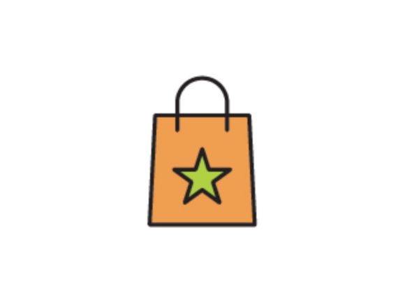 Christmas Illustration Orange Goodie Bag for Branding and Packaging