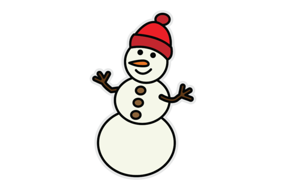 Christmas Patch Snowman Illustration for Holiday Content