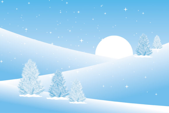 Christmas Snow Mountain Illustration for Seasonal Content