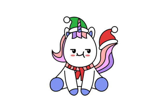 Christmas Unicorn Illustration Vectorss for Festive Design