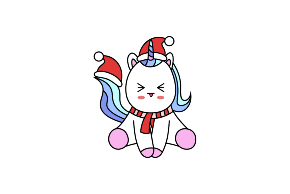 Christmas Unicorn Vectors Illustrations for Local Branding