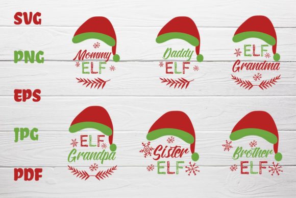 Collection Christmas Elf Hats Kit Illustrations