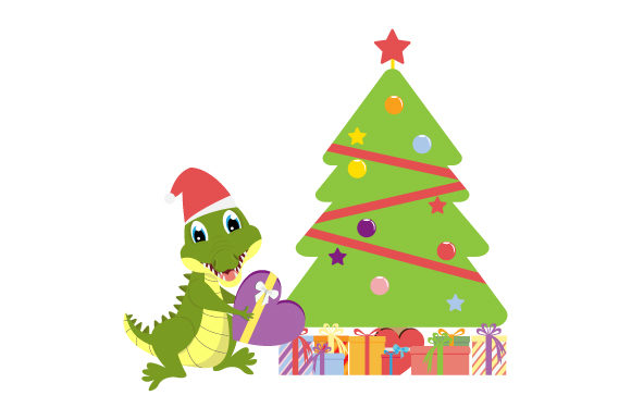 Cute Alligator Cartoon on Christmas Illustration Review