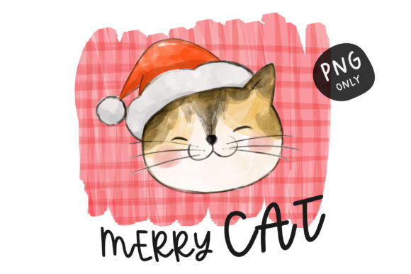 Merry Cat Christmas Sublimation Illustrations