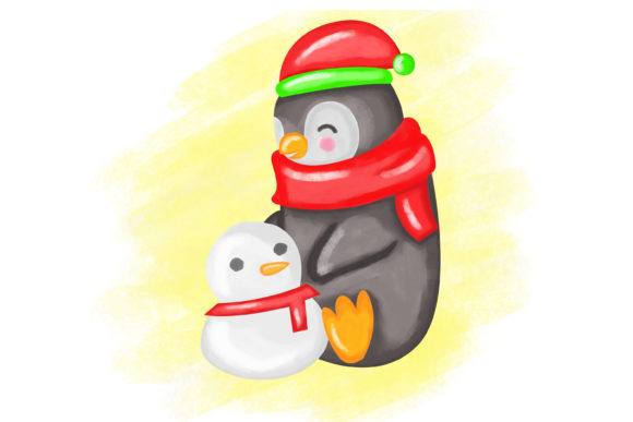 Penguin Christmas Clipart Illustrations