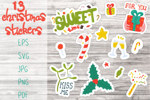 Printable Christmas Stickers for Embroidery Projects