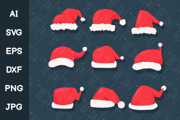 Red Christmas Hat Illustrations for Branding