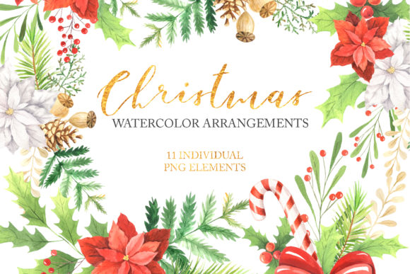 Watercolor Christmas Arrangements Set Review